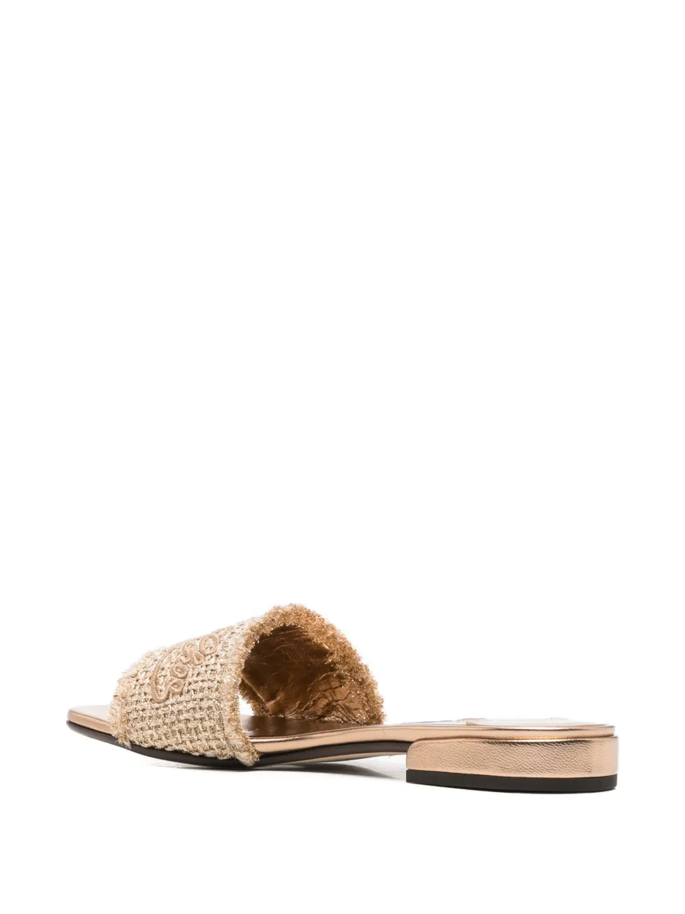 Jimmy Choo Joa frayed sandals Goud