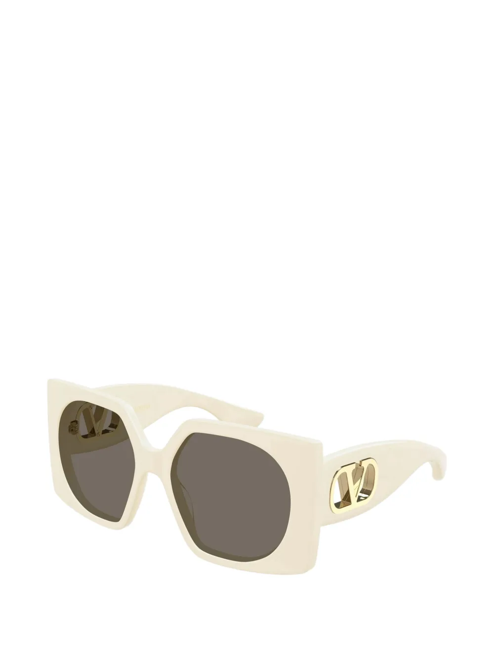 VALENTINO GARAVANI EYEWEAR VLogo zonnebril met geometrisch montuur Beige