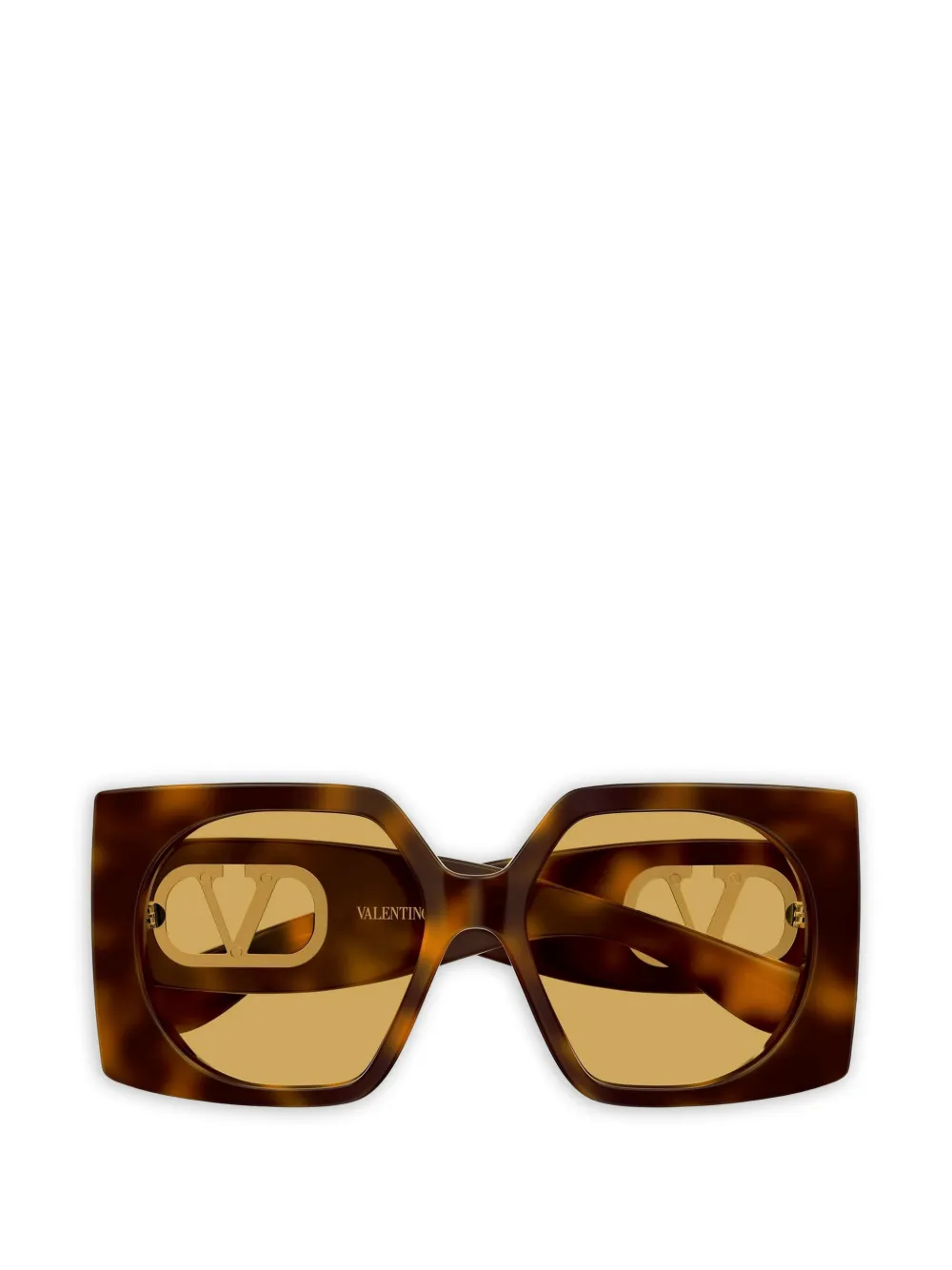 Valentino Garavani V-logo Signature geometric-frame sunglasses - Marrone