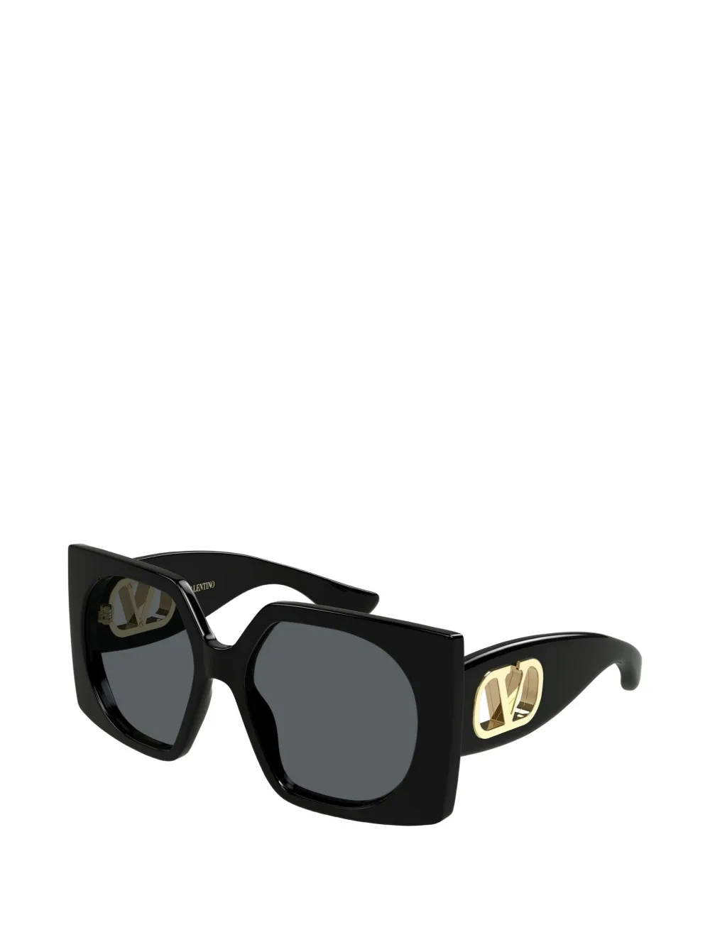VALENTINO GARAVANI EYEWEAR Zonnebril met geometrisch montuur en V-logo Zwart