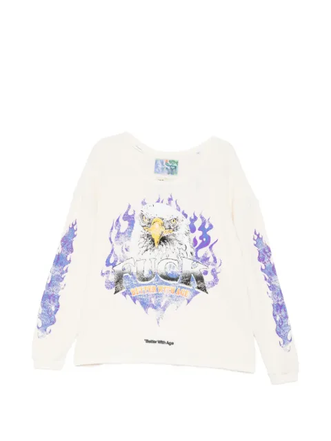 Better with Age  eagle-print long-sleeve T-shirt