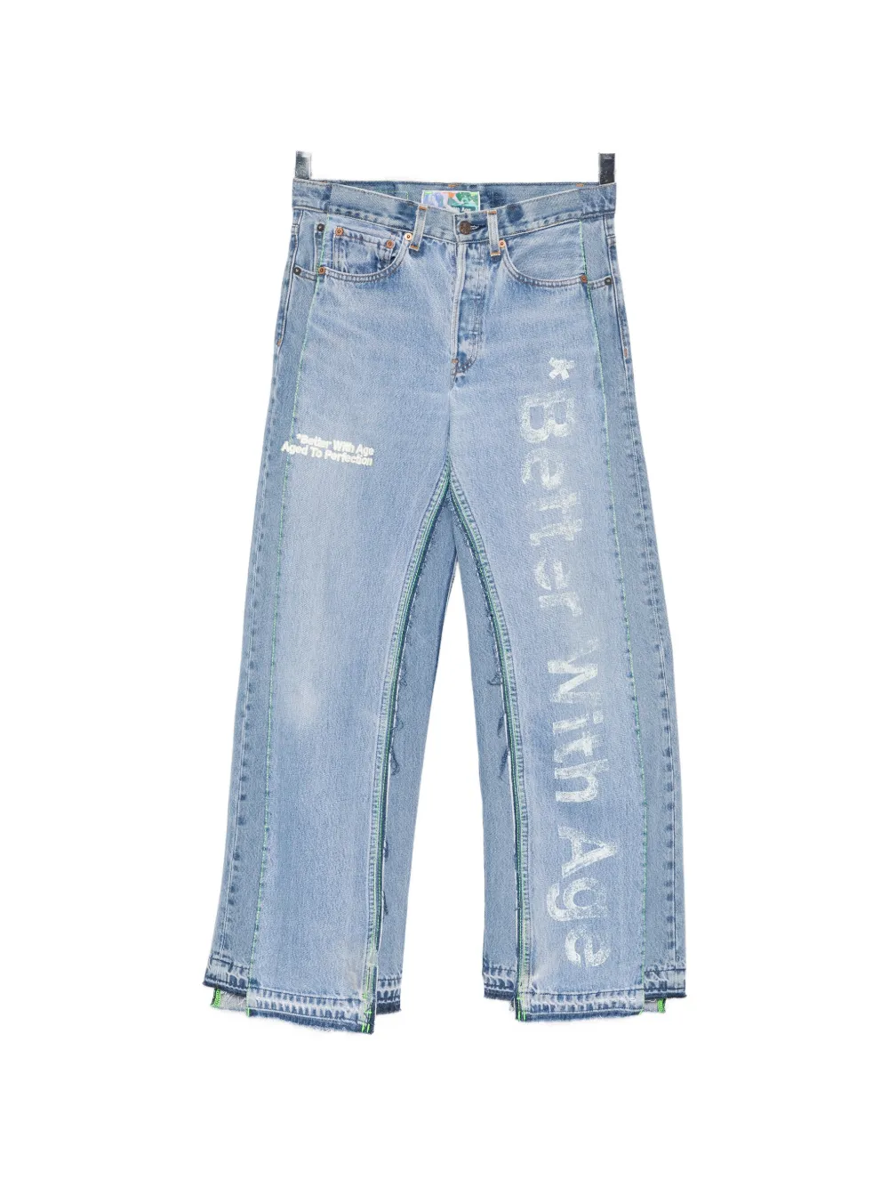 Better with Age logo-print panelled jeans - Blu