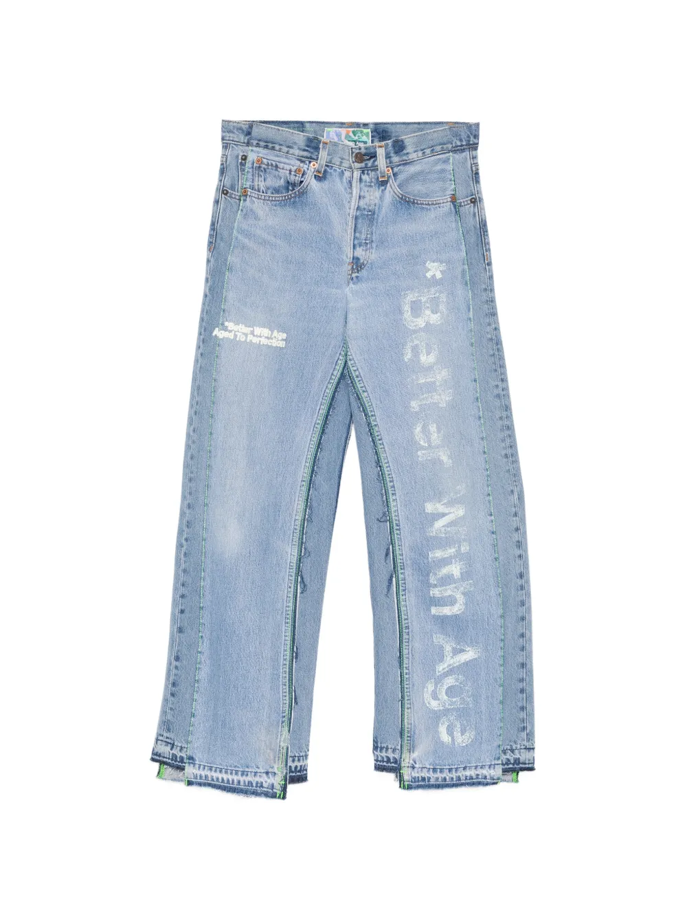 Better with Age logo-print panelled jeans - Blu