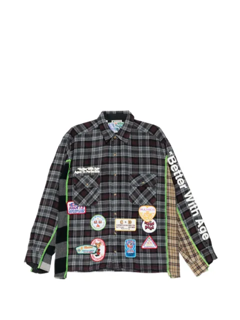 Better with Age  patch-detail checked shirt