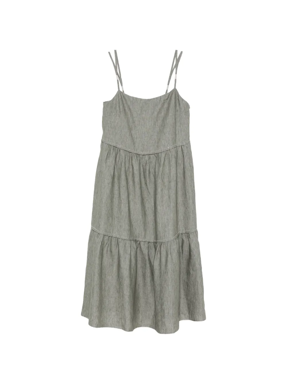 Peserico tiered sleeveless midi dress - Verde