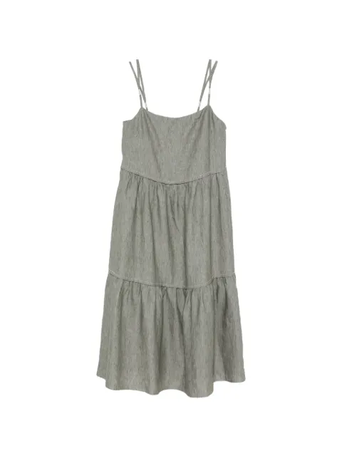 Peserico robe mi-longue sans manches à volants superposés