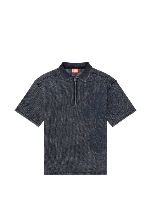 Diesel jacquard-knit cotton polo shirt