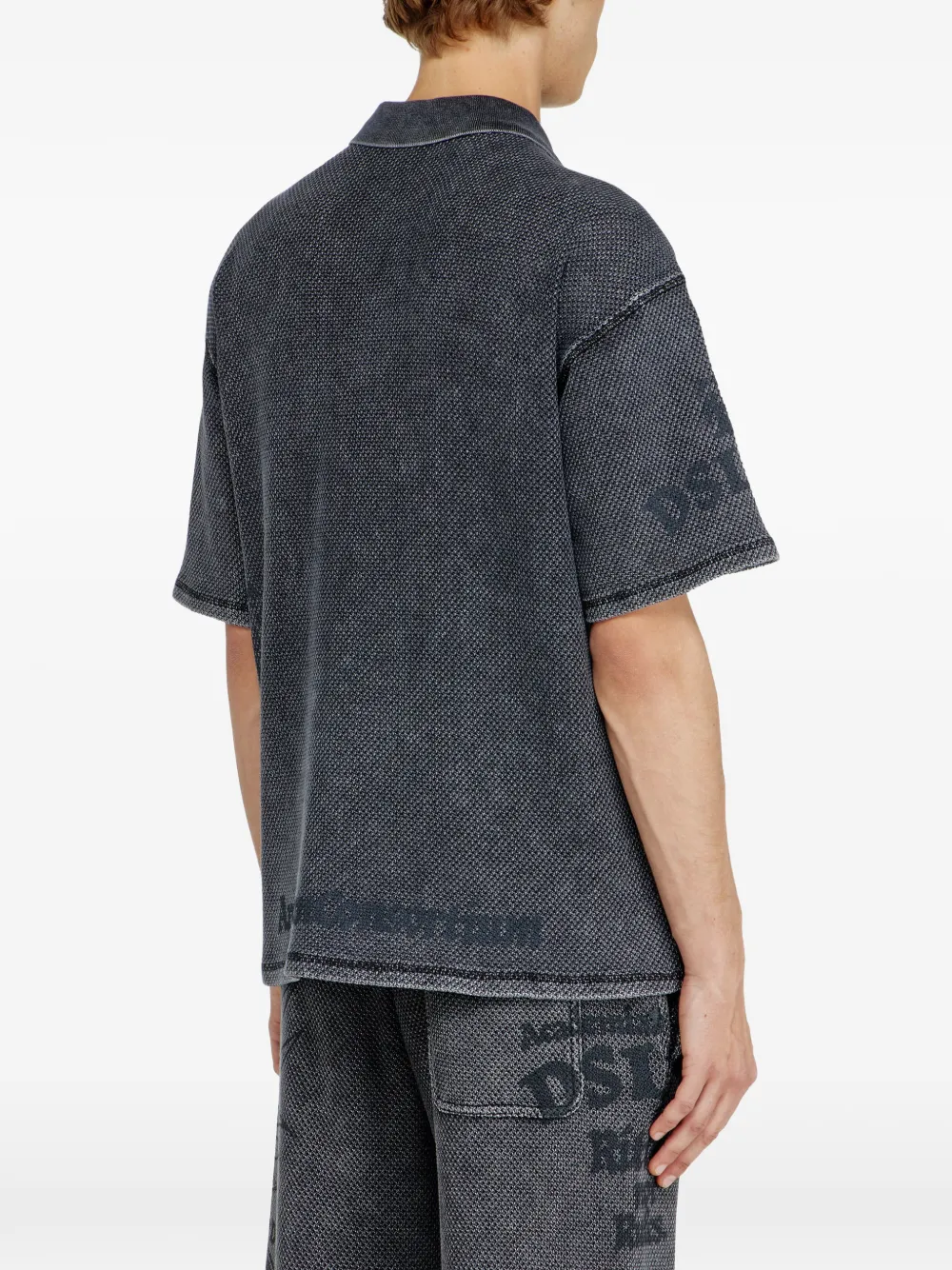 Diesel katoenen poloshirt met jacquard Grijs