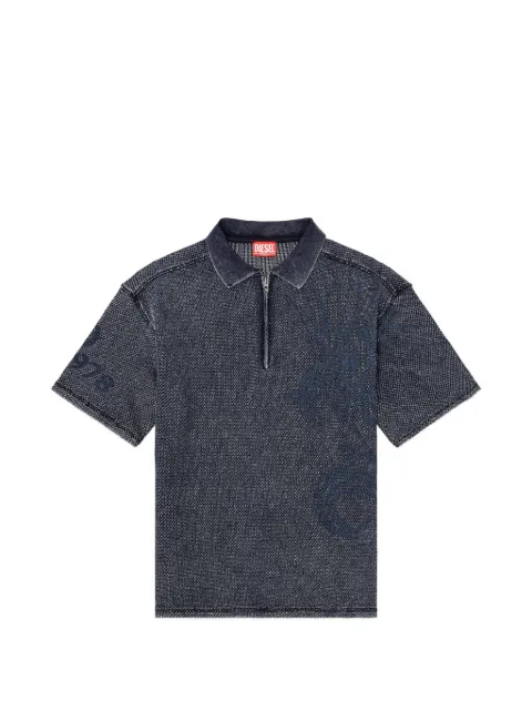 Diesel mesh-jacquard polo shirt with Phoenix print