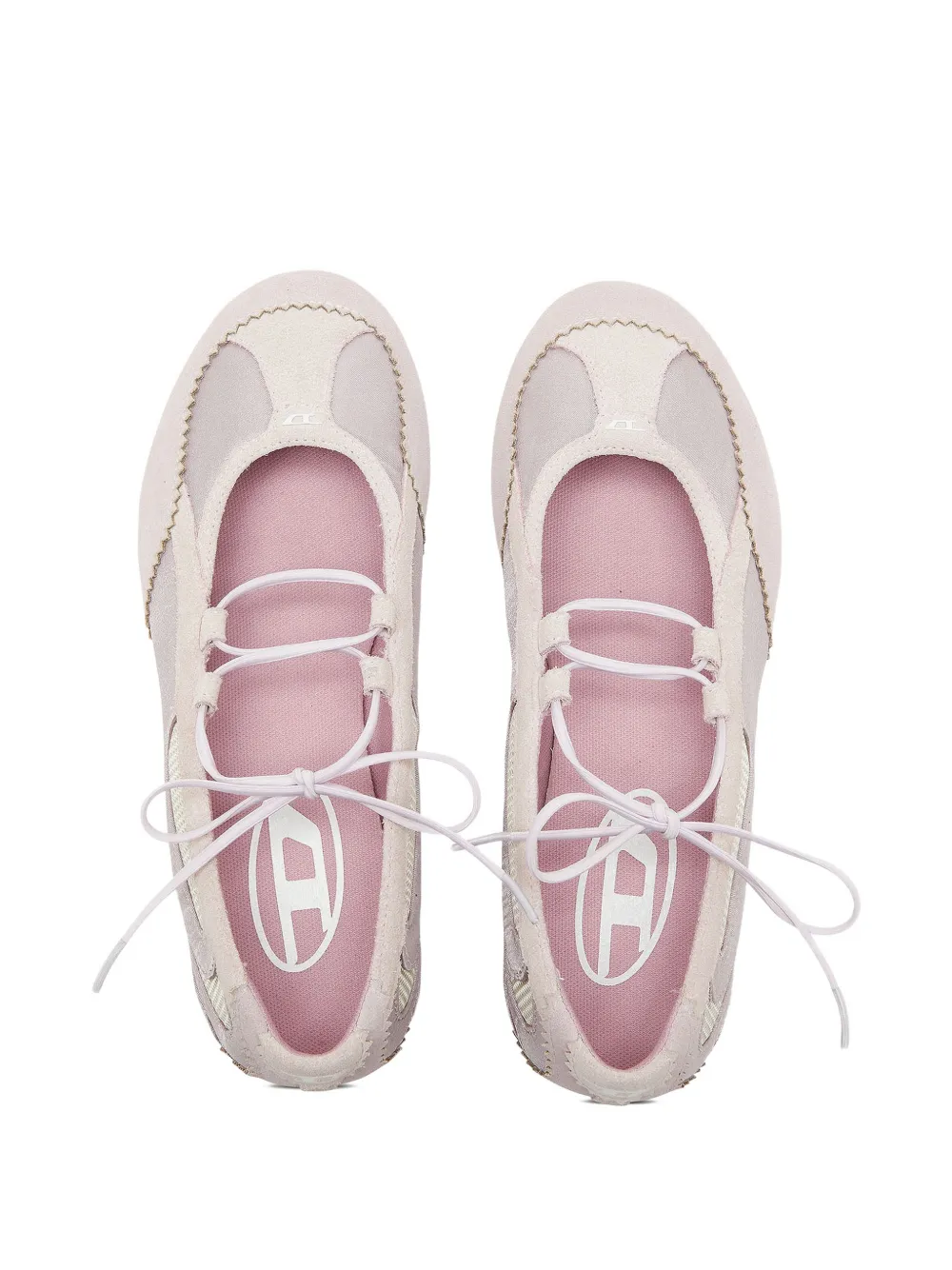 Diesel D-Mile ballerina's met veters Roze
