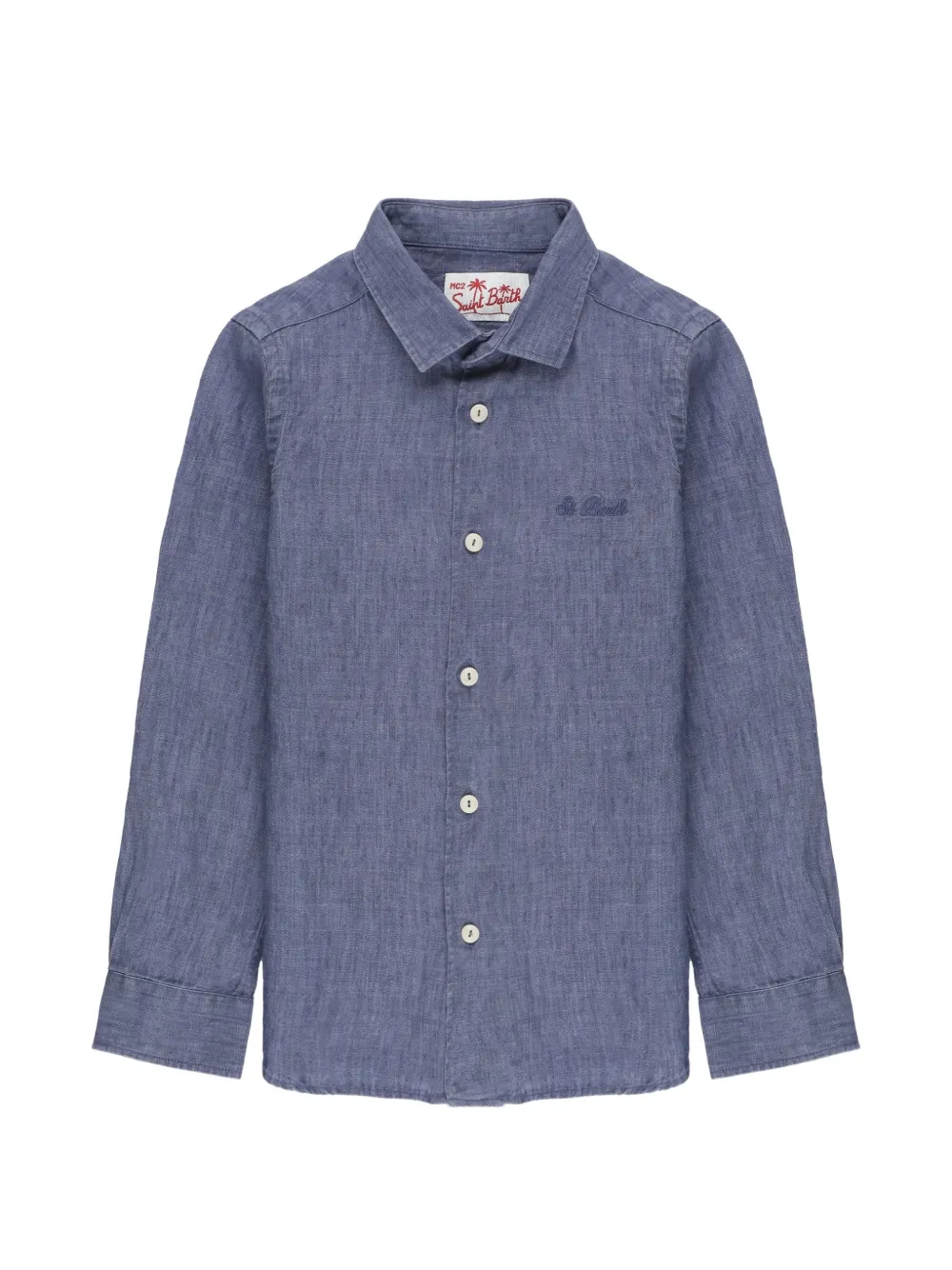 MC2 Saint Barth Kids Agnes shirt met geborduurd logo Blauw