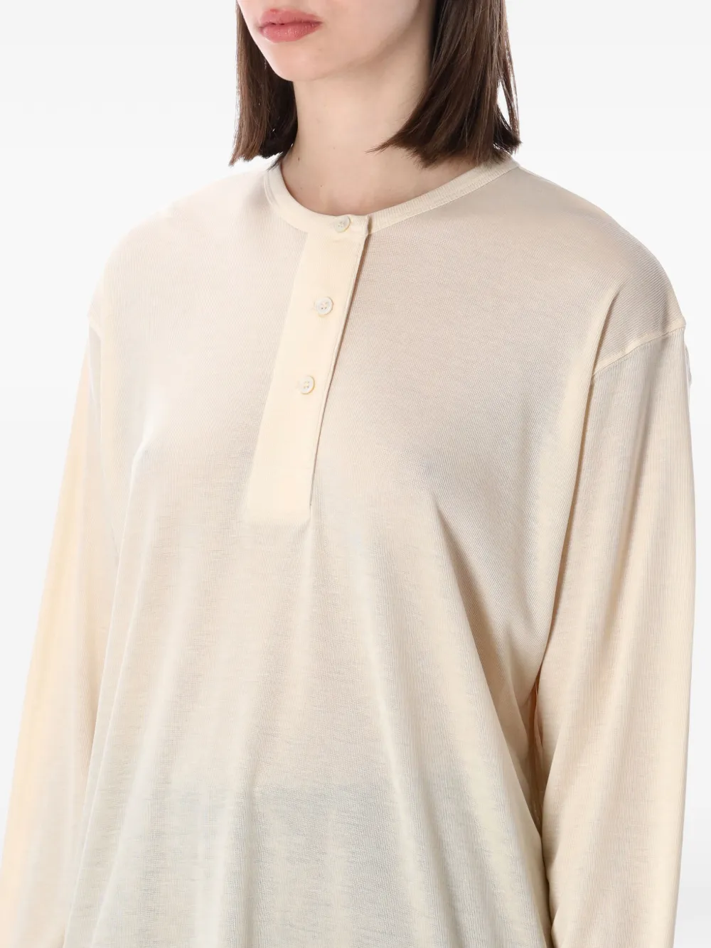  Studio Nicholson Top Rutas Con Cuello Henley - Neutro 
