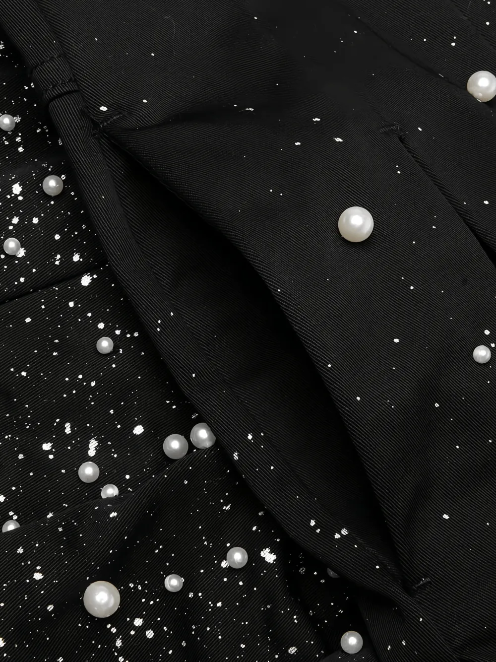 BIRTH OF ROYAL CHILD Geplooide shorts verfraaid met parels Zwart