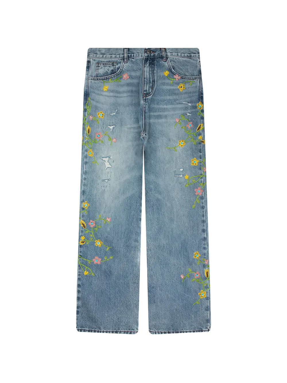 BIRTH OF ROYAL CHILD Majestic Floral jeans - Blu