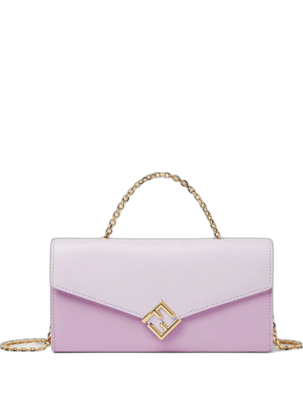 FENDI FF Diamonds leather clutch bag - Viola