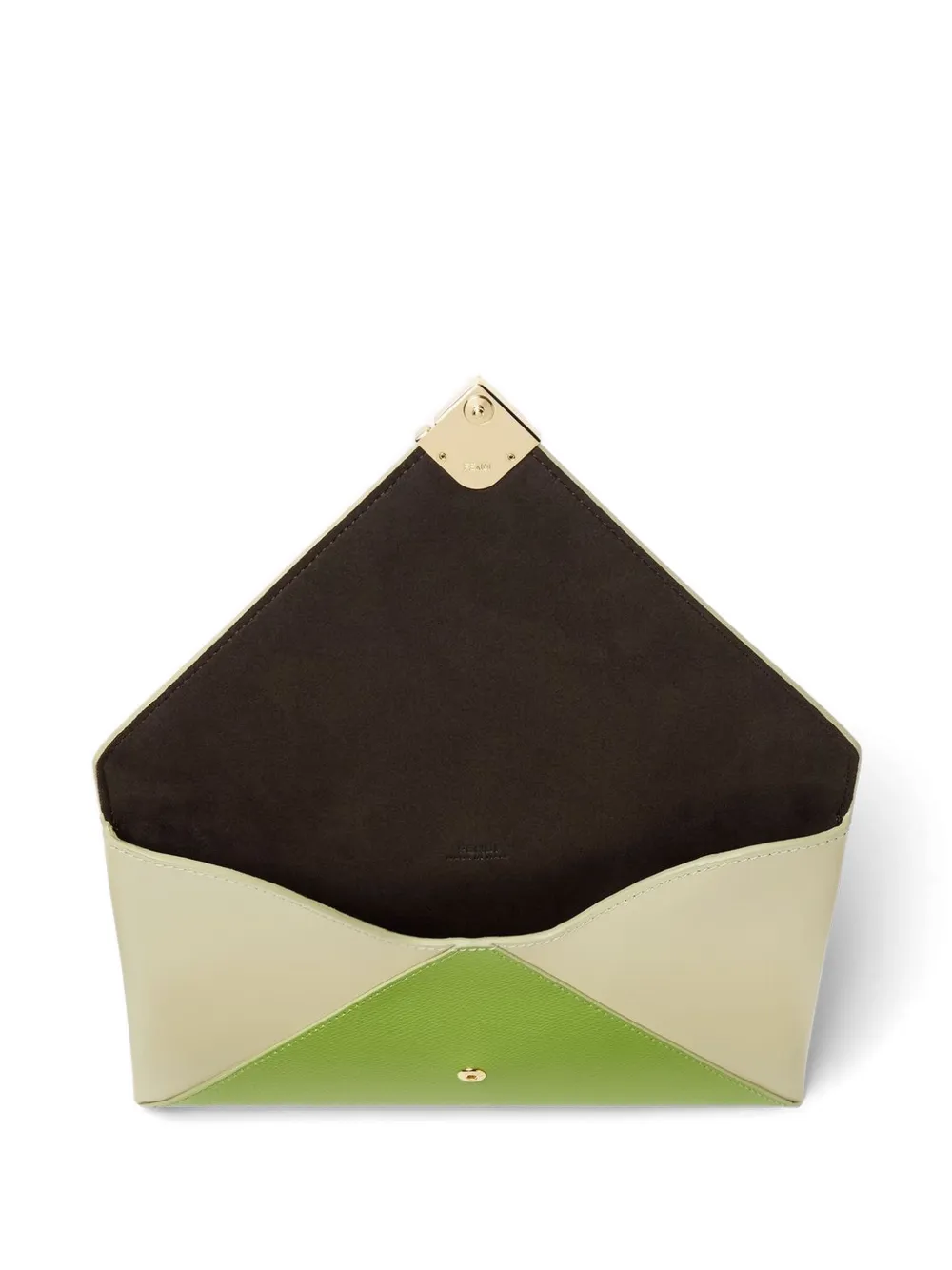 FENDI Leren buidel met FF logo Beige