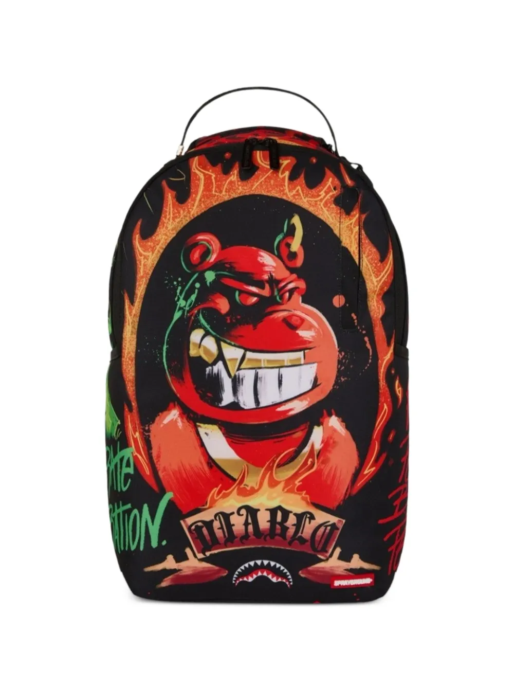 sprayground kid Diablo Burning Billion backpack - Nero