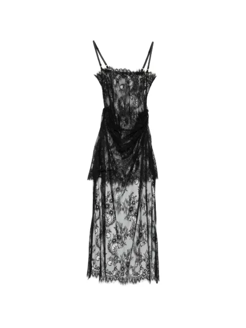 Alchemy lace-overlay draped dress