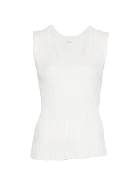 Closed ribbed-knit V-neck sweater
