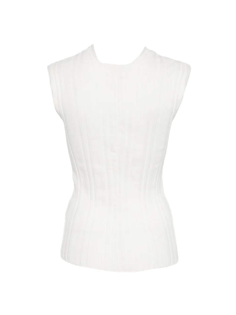 Closed Ribgebreide trui Wit
