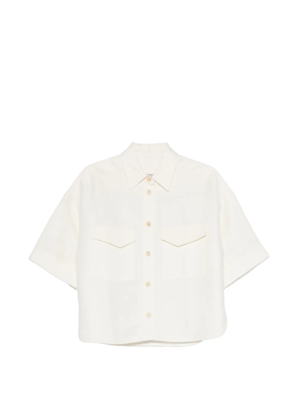 Closed pocket-detail short-sleeve shirt - Bianco