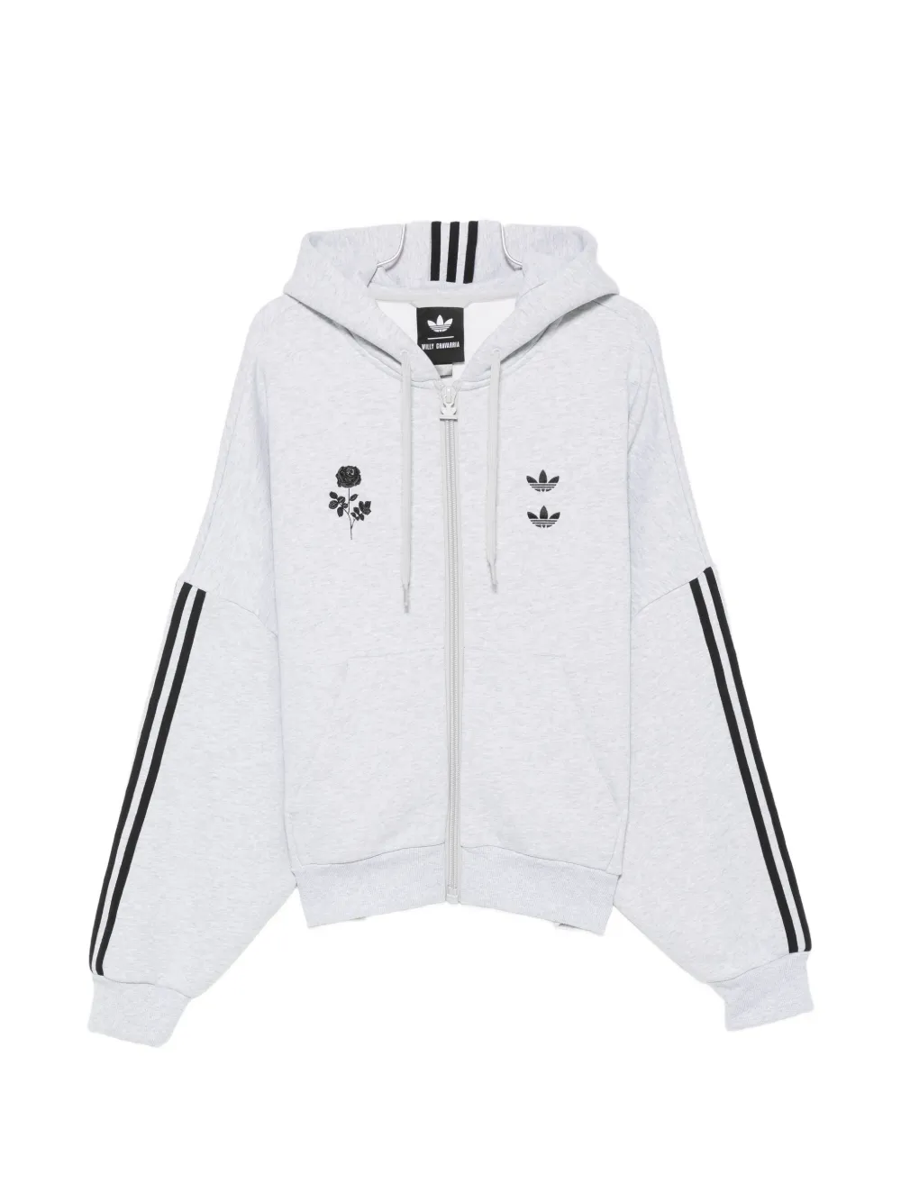 adidas x Willy Chavarria logo-print zip-up hoodie - Rosso