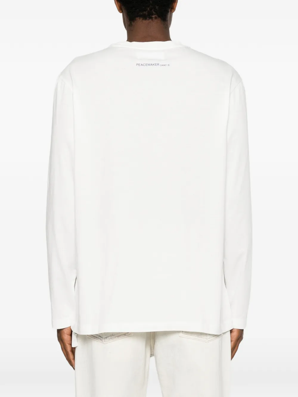 OAMC Peacemaker T-shirt met panorama-print en lange mouwen Wit