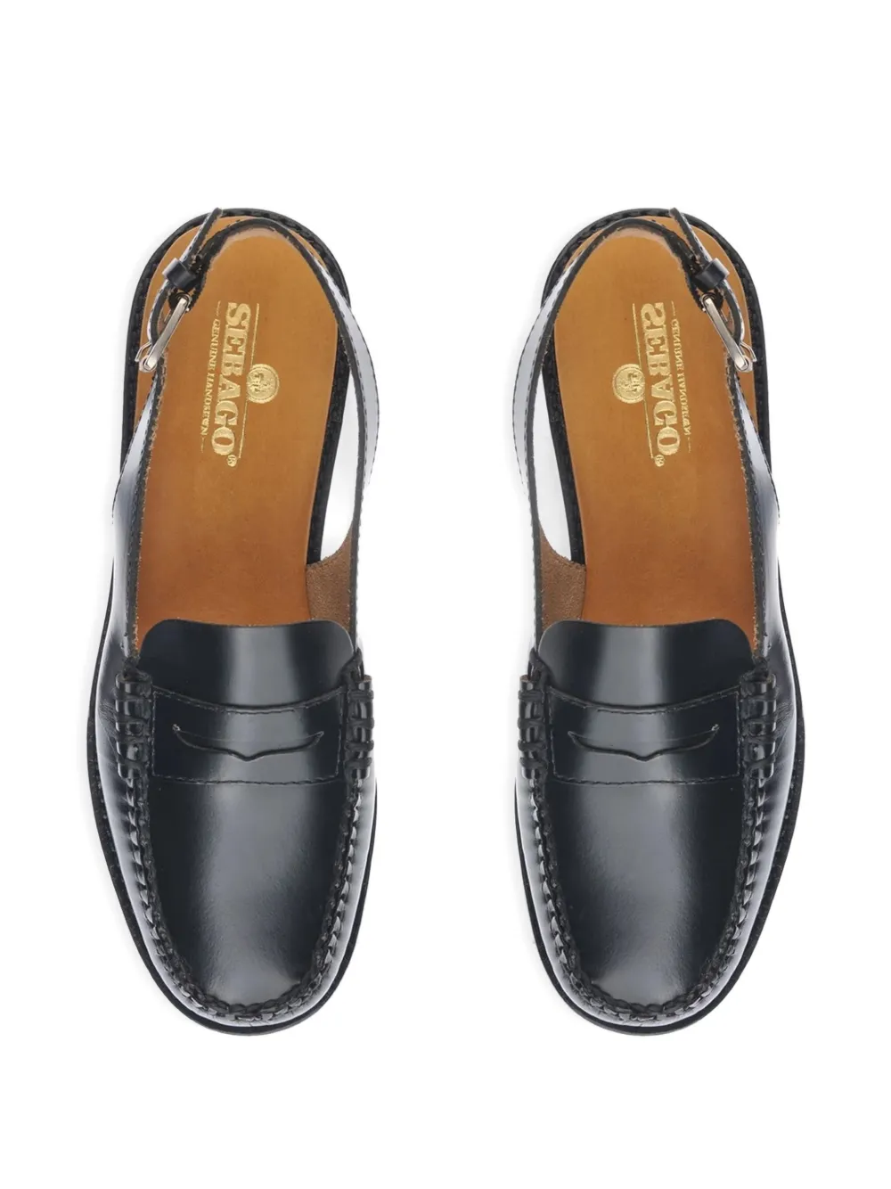 Sebago Dan slingback flat sandals Zwart