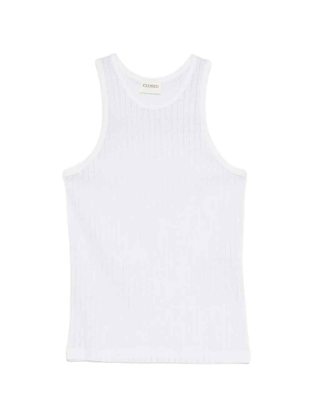 Closed pointelle-knit tank top - Bianco