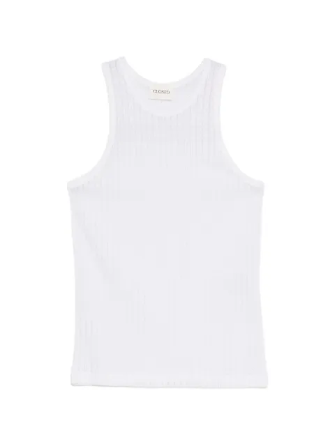 Closed pointelle-knit tank top