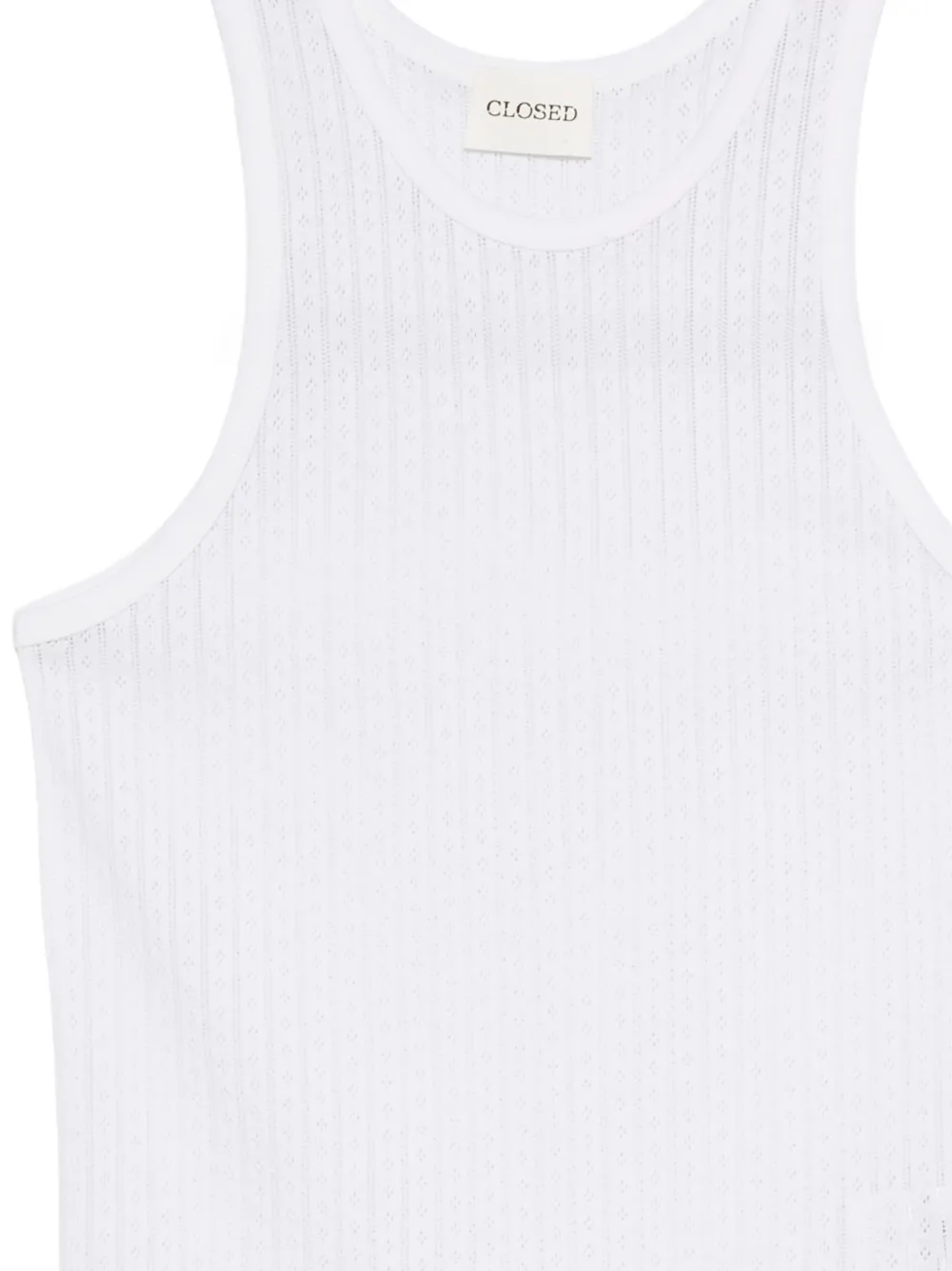 Closed Tanktop met V-hals Wit