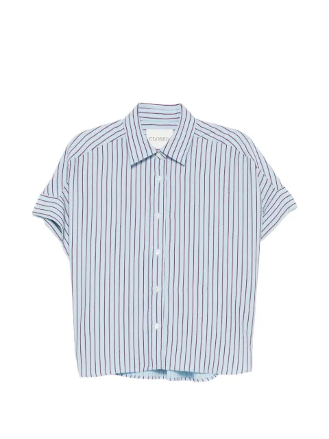 Closed striped short-sleeve shirt