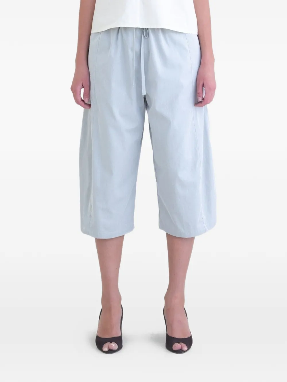 BELLE ANNA Breezy drawstring wide-leg shorts - Blu