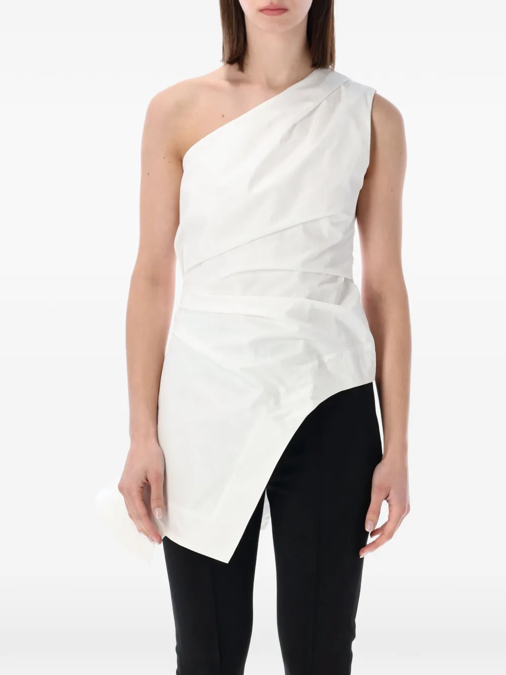 Róhe one-shoulder asymmetric top - White