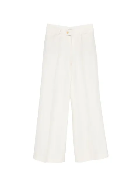 Closed pressed-crease wide-leg trousers