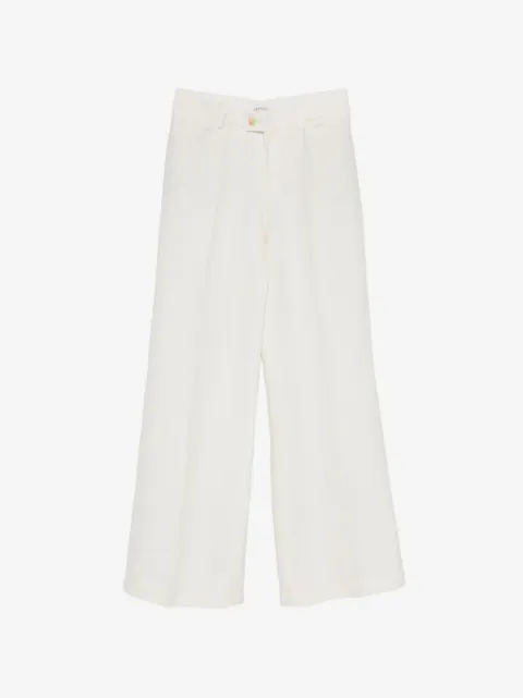 Closed pressed-crease wide-leg trousers