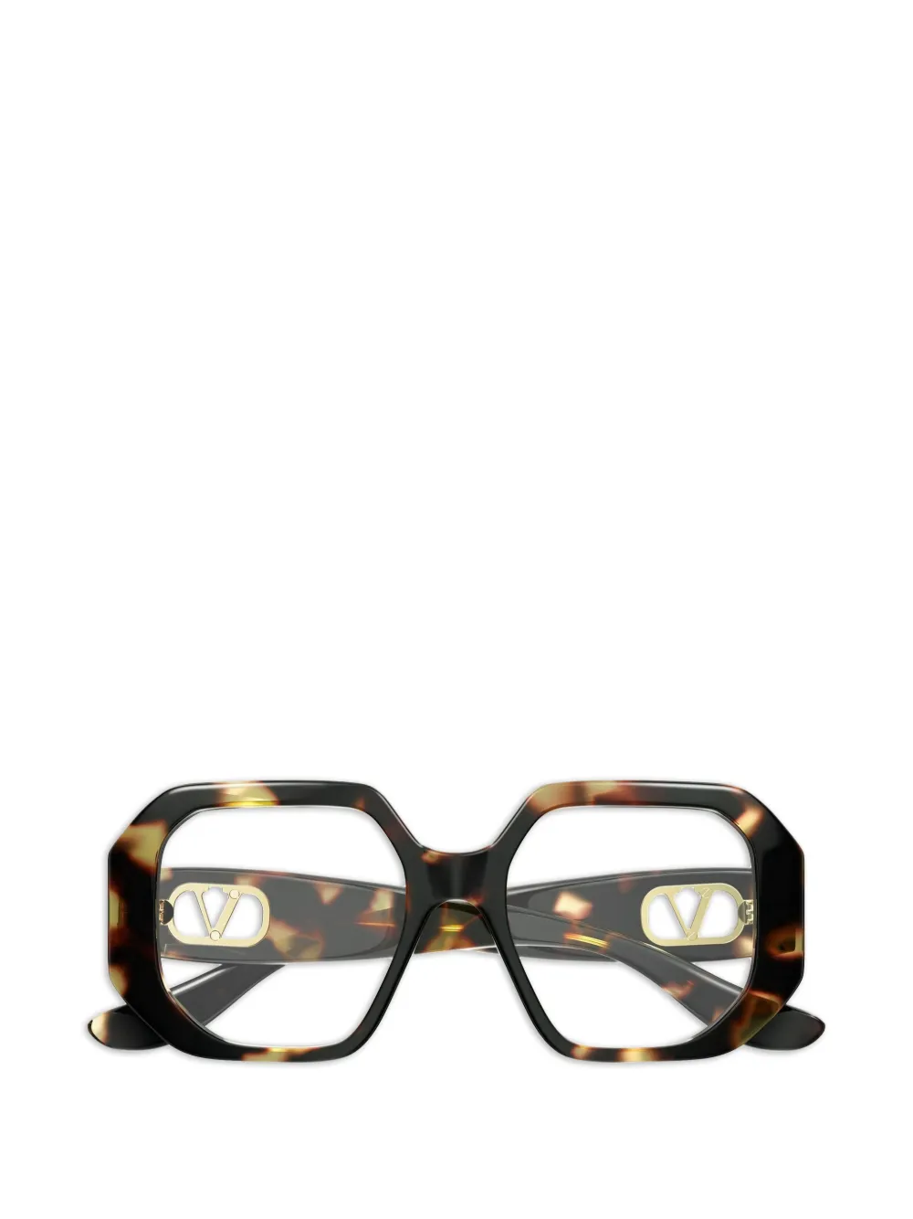 VALENTINO GARAVANI EYEWEAR VLogo Signature geometric-frame glasses - Marrone