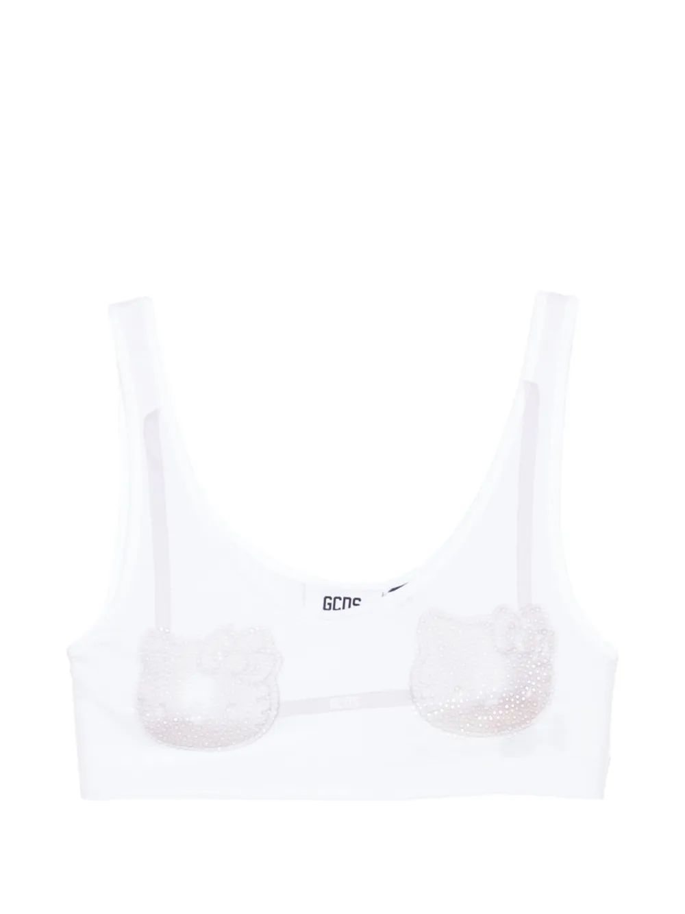 GCDS x Hello Kitty crystal-embellished top - Bianco