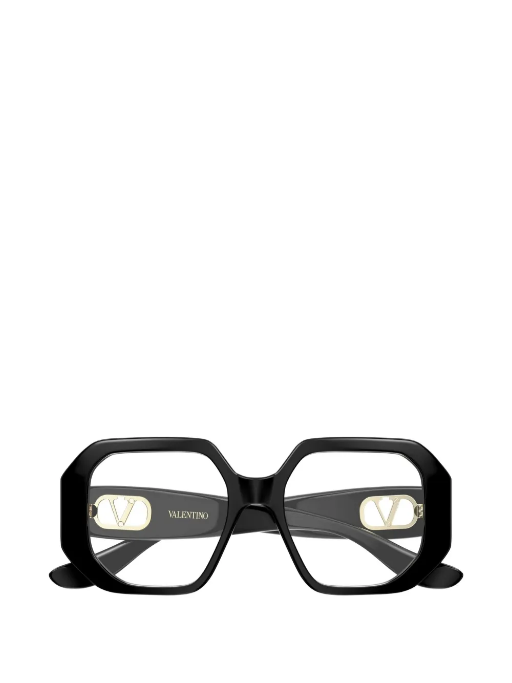 VALENTINO GARAVANI EYEWEAR VLogo geometric-frame glasses - Nero