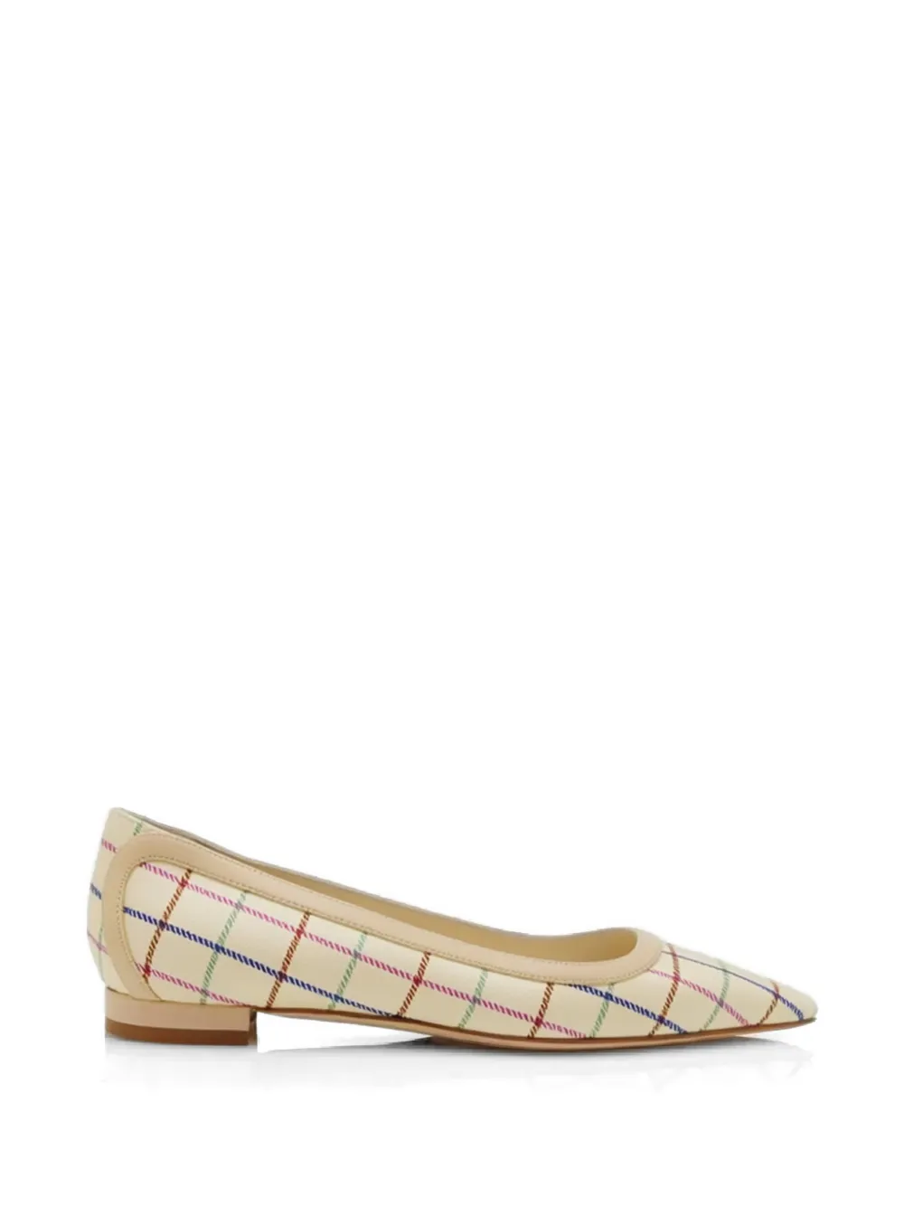 Manolo Blahnik Filotas check-pattern pump - Nude