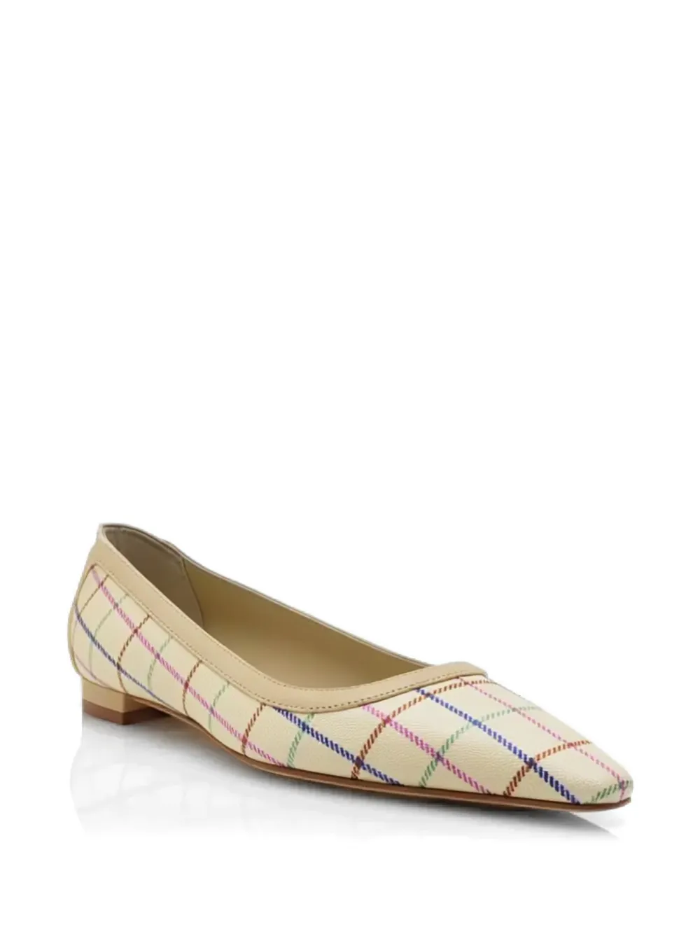 Manolo Blahnik Filotas geruite pumps Beige