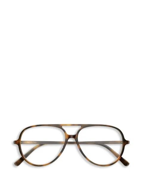 VALENTINO GARAVANI EYEWEAR tortoiseshell-effect pilot glasses