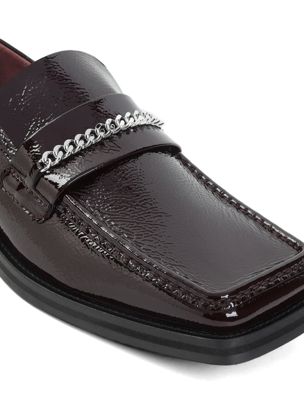 Martine Rose chain-link patent-leather loafers Rood