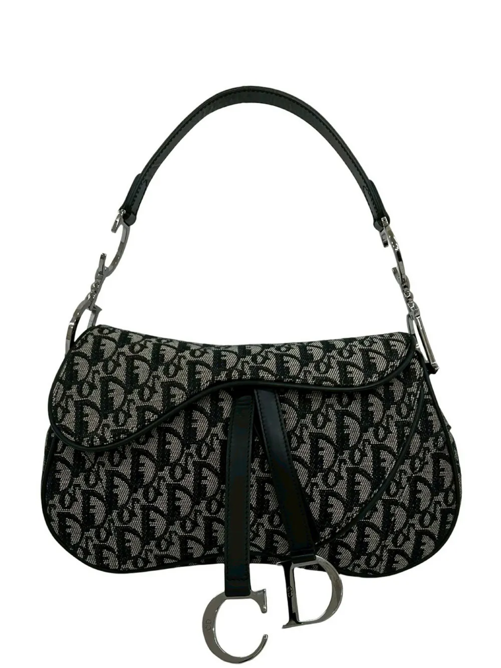 Christian Dior Pre-Owned 20th Century Diorissimo Canvas Double Saddle Bag shoulder bag - Nero