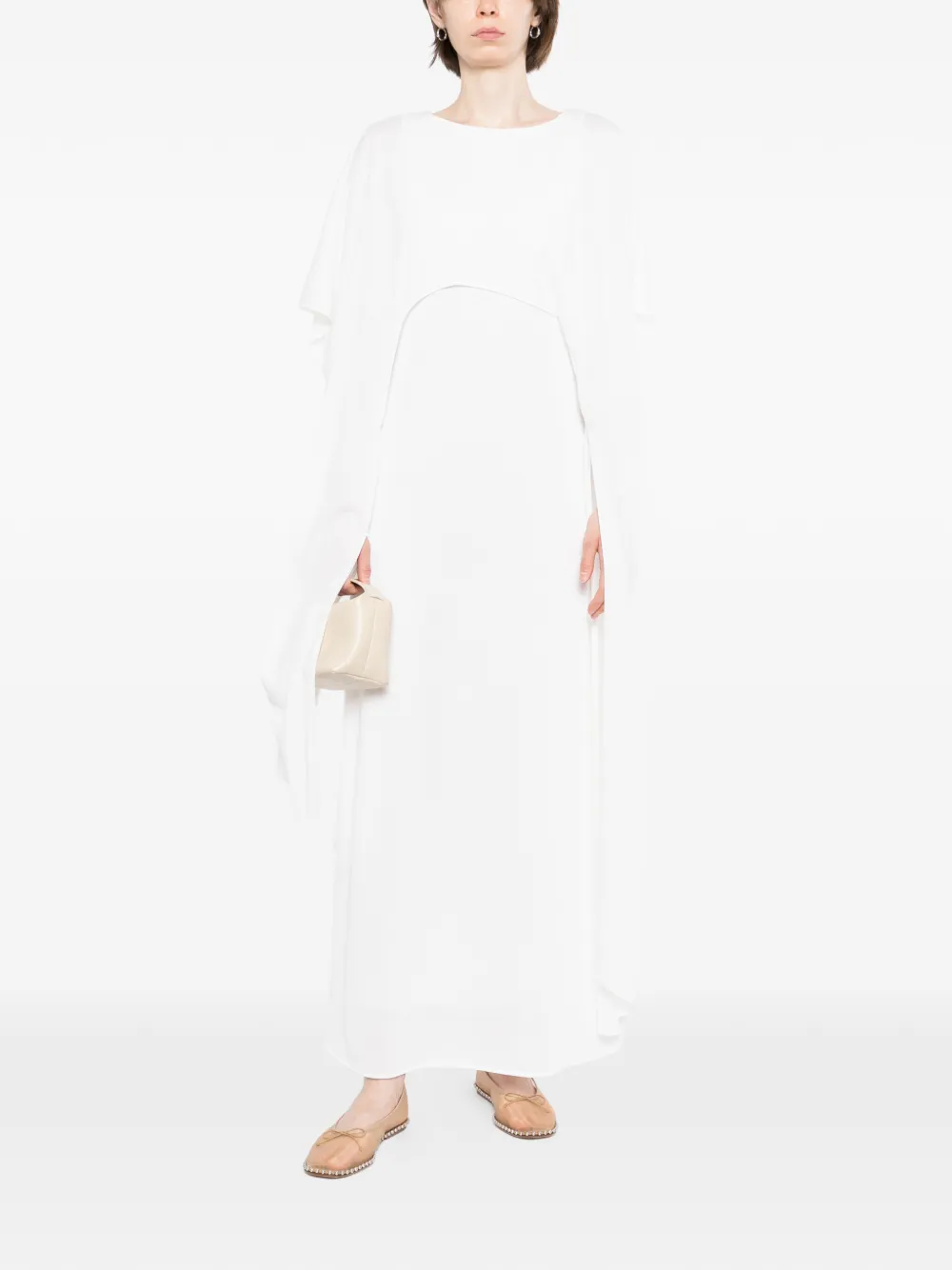 RUOHAN Tobi jurk met cape Beige