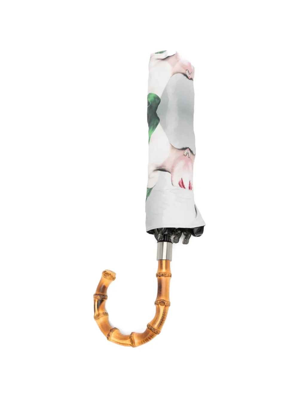 Undercover graphic-print bamboo-handle umbrella - White