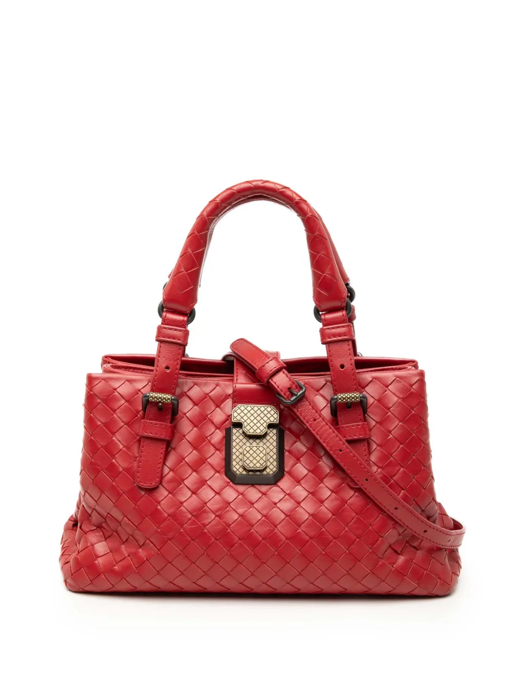 Bottega Veneta Pre-Owned 2012-2026 Mini Nappa Intrecciato Roma satchel - Rosso