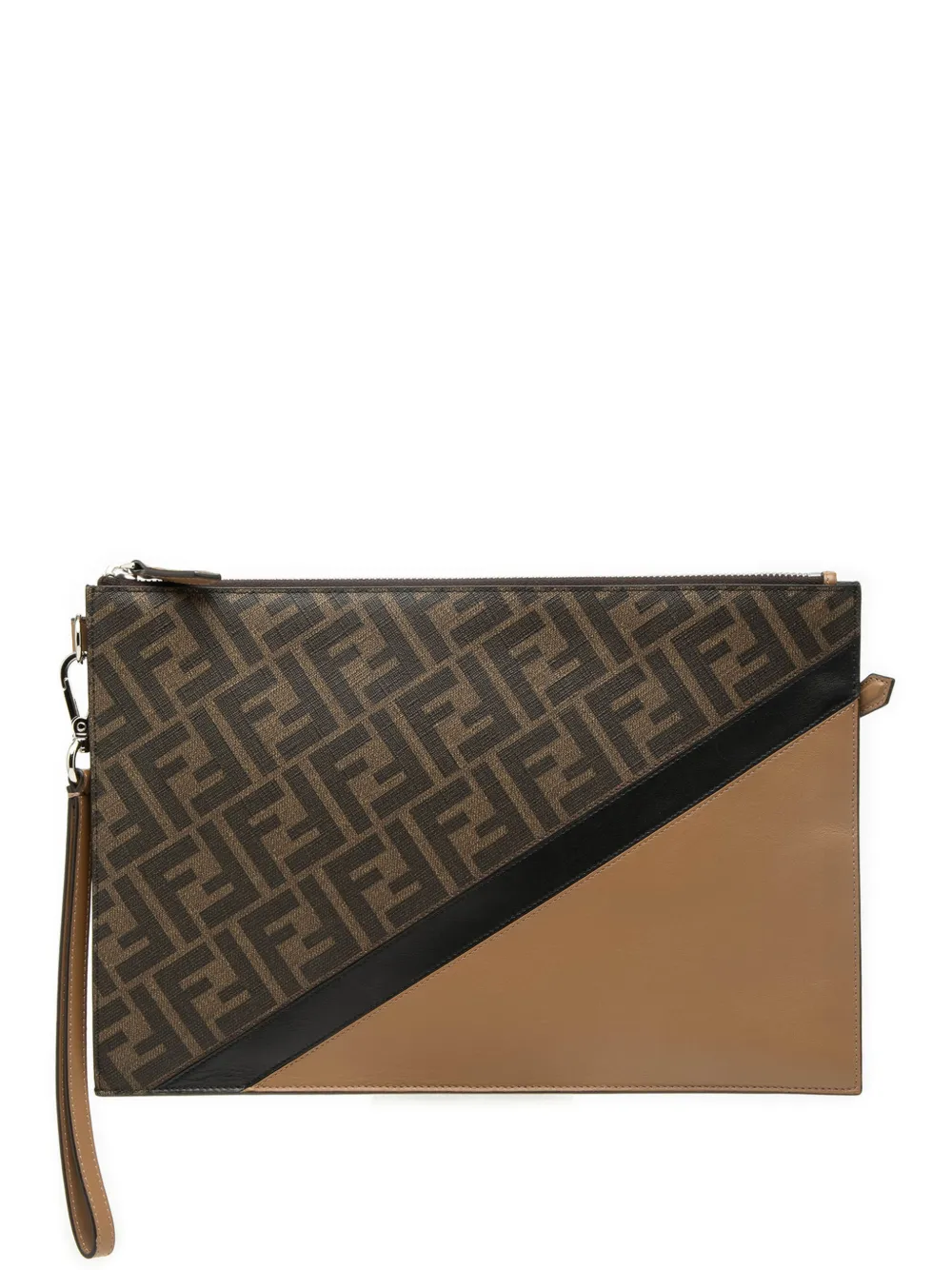 Fendi Pre-Owned 2010-2025 FF 1974 Coated Canvas and Leather Diagonal clutch bag - Marrone