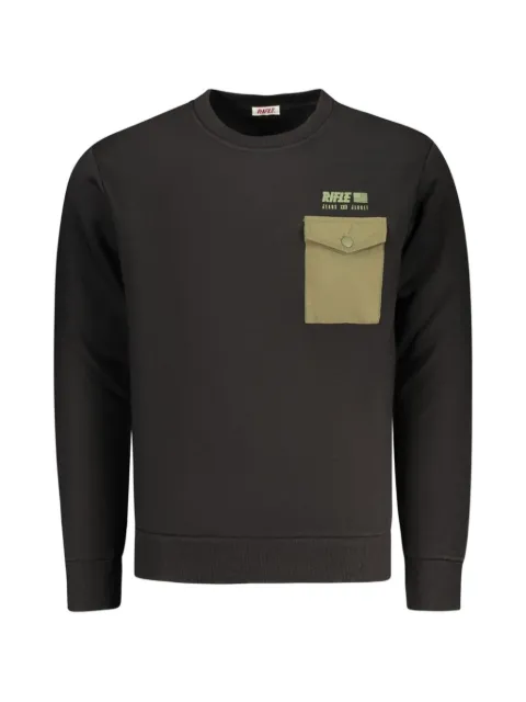 RIFLE logo-print flap-pocket sweatshirt