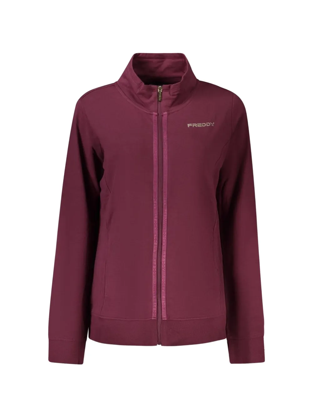 Freddy Zip-up Cotton Sweatshirt In Burgundy